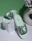Tumble Sea Green Sliders- Men
