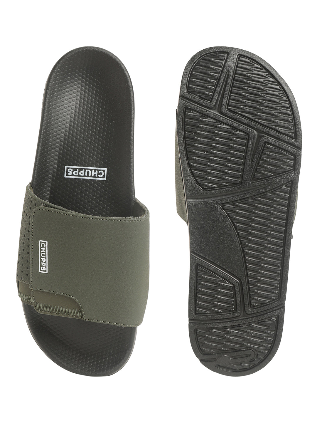 Solid Hues Black &amp; Olive Sliders