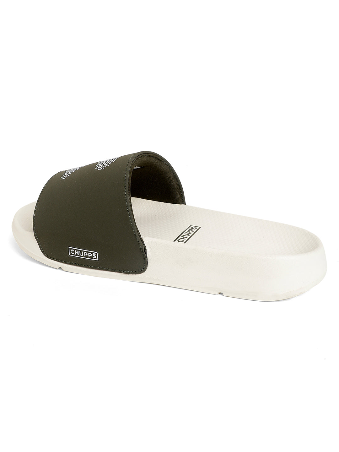 Dot Fusion White &amp; Olive Sliders